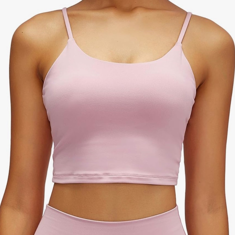 Pink Spaghetti Strap Crop Top